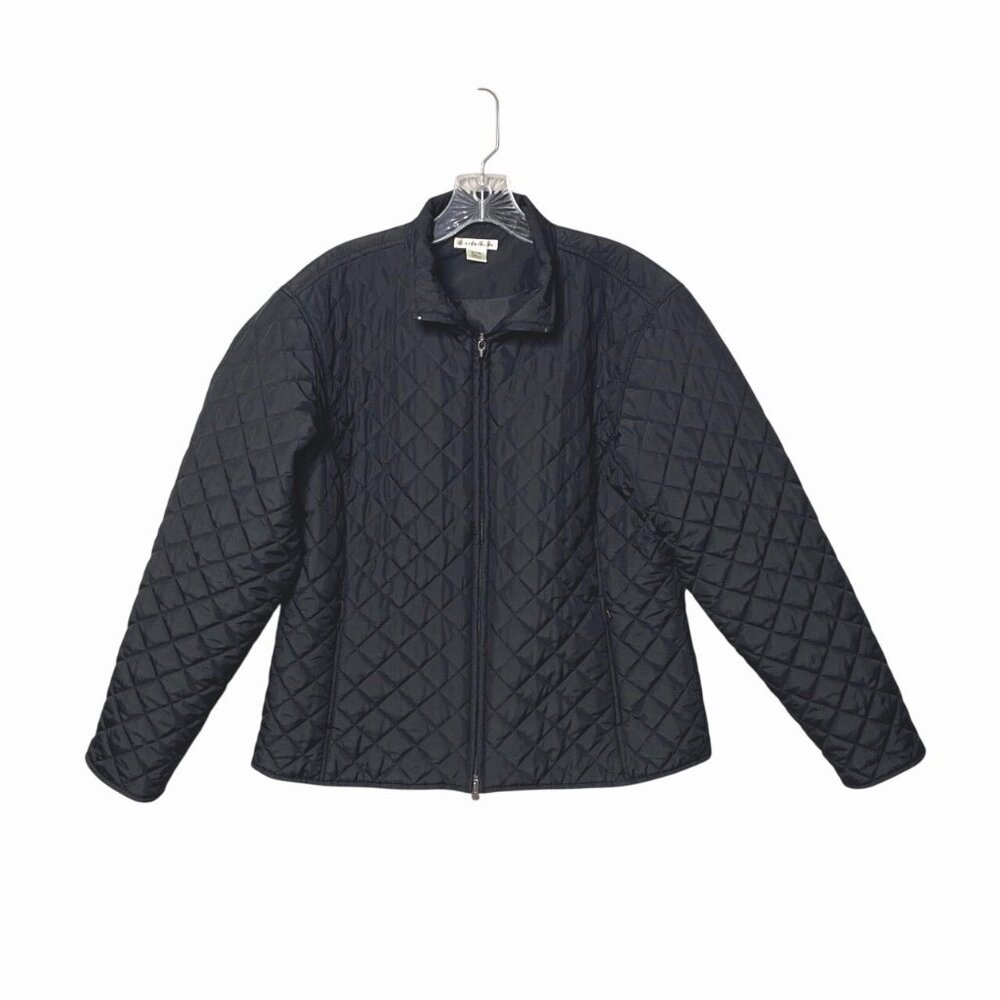 Cutter & Buck Quilted Black Jacket Women's Sz XL Full-Zip Lightweight Outerwear